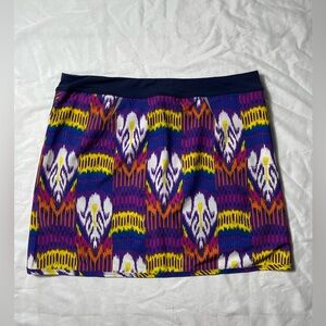 RLX Ralph Lauren Multicolored abstract Athletic Tennis golf skort Womens size L